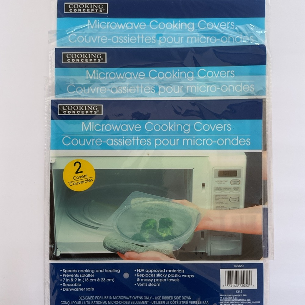 Cooking Concepts Microwave Splatter Guards Set of Three NWT